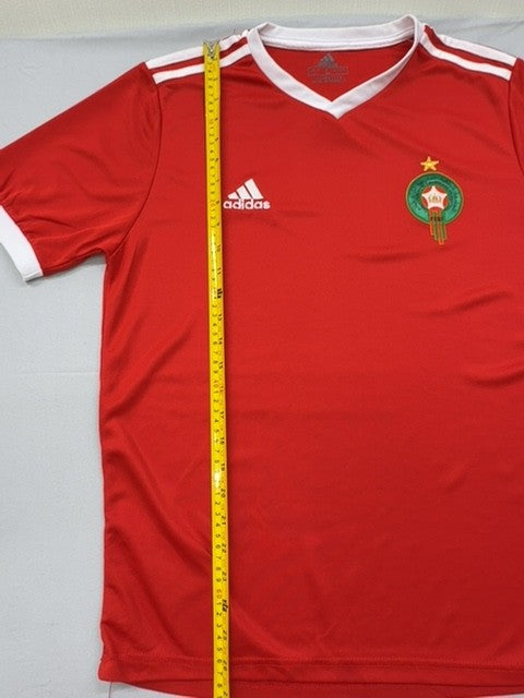 Adidas Men's Red Soccer Jersey L Climalite V-Neck Short Sleeve