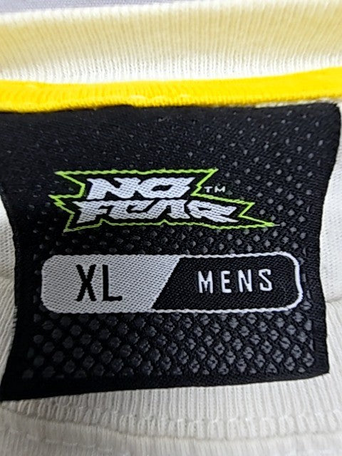 No Fear Men's White Motocross T-Shirt XL Short Sleeve Crewneck