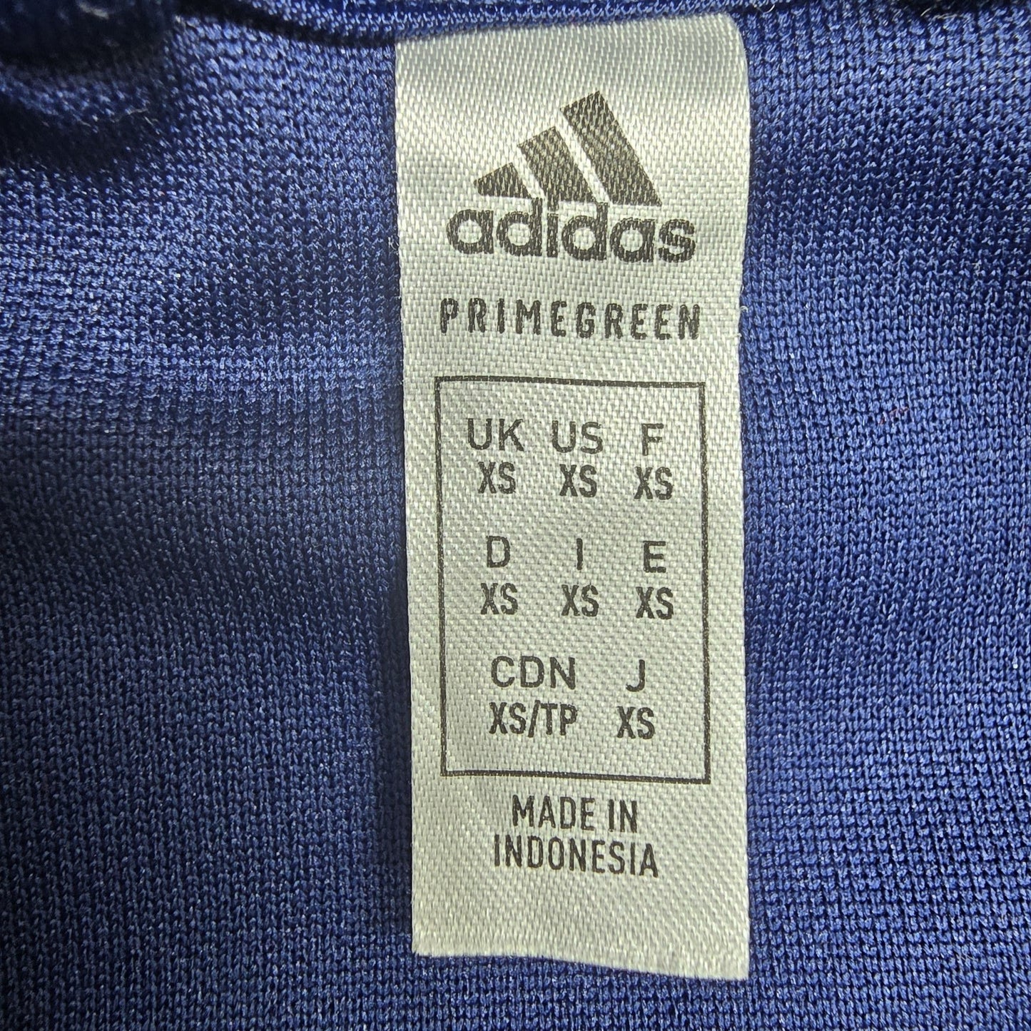 Adidas Men's Navy Blue Primegreen 3-Stripes Track Jacket XS