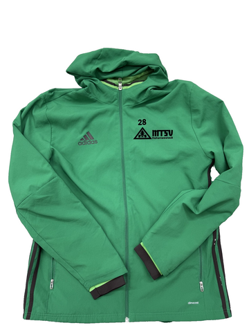 Adidas Men's Climacool Hooded Track Jacket Green L Polyester