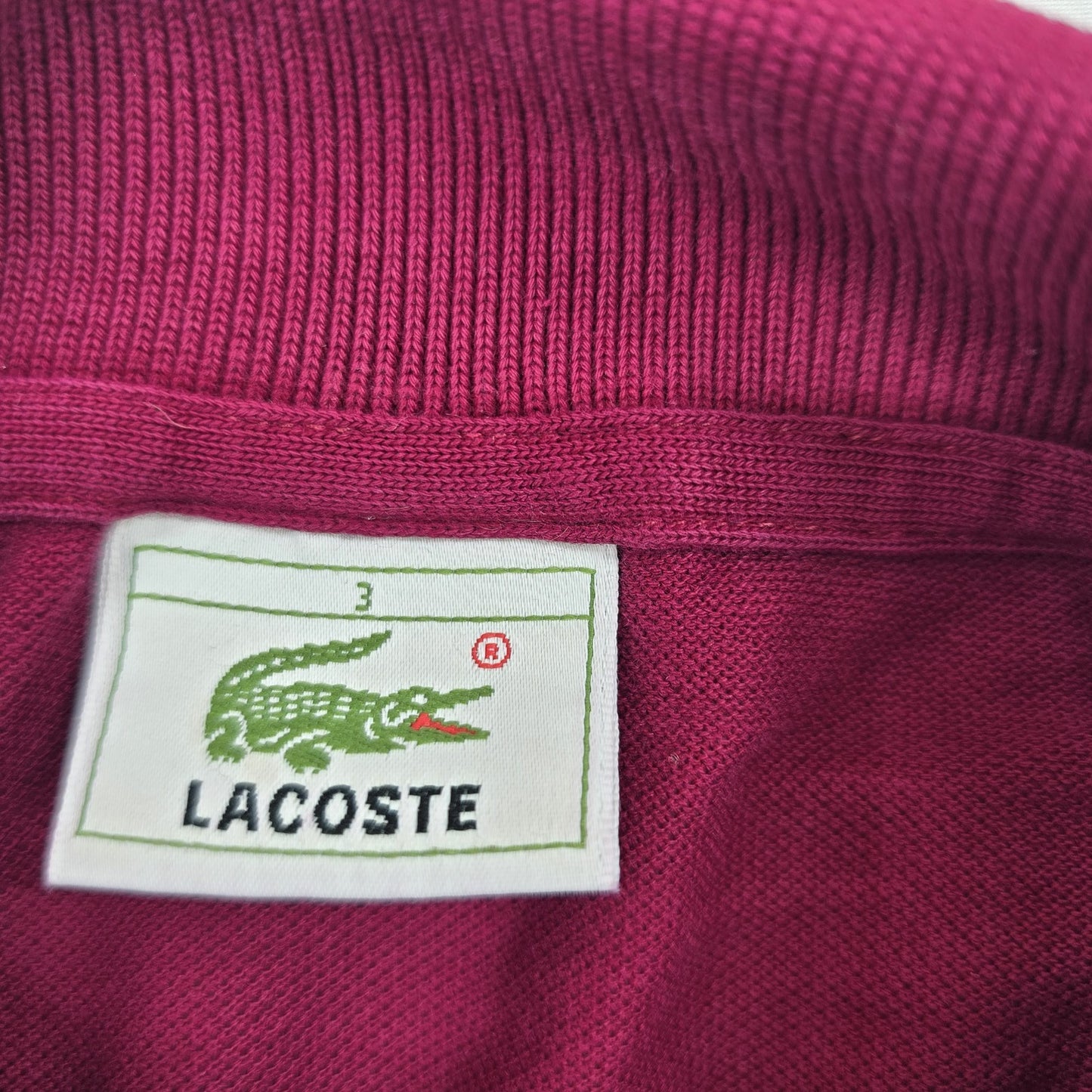 Lacoste Men's Burgundy Piqué Cotton Polo Shirt Size 3 L.12.12