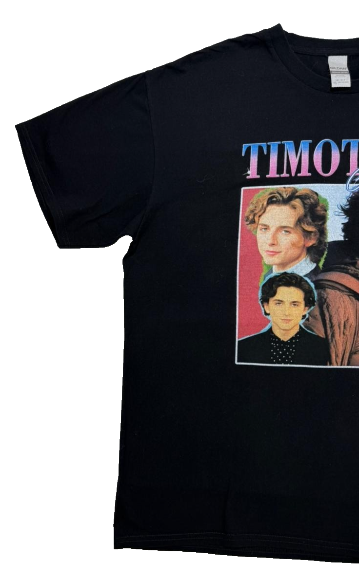 Timothee Chalamet Black Photo Collage T-Shirt Men's 2Xl