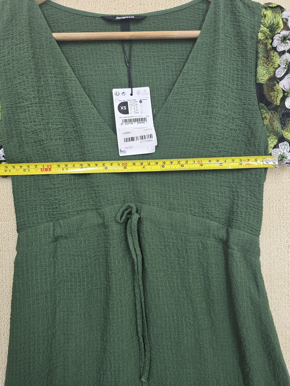Lulu's Design XS Tiered Floral Olive Green Maxi Dress V-Neck Puff