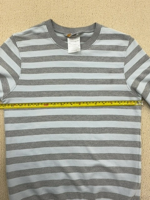 Carhartt Men's Grey Stripe Crewneck Sweatshirt S Long Sleeve