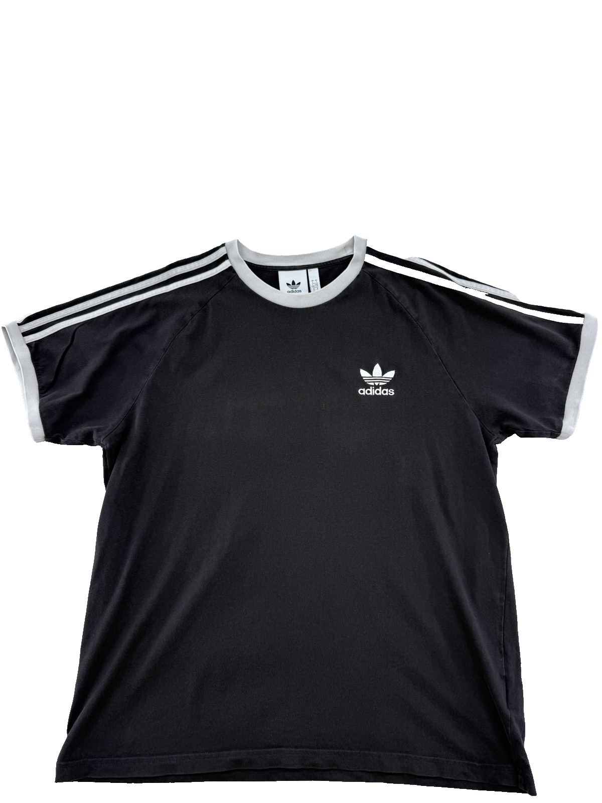 Adidas Black Striped 3-Stripes Short Sleeve Crewneck T-Shirt Unisex