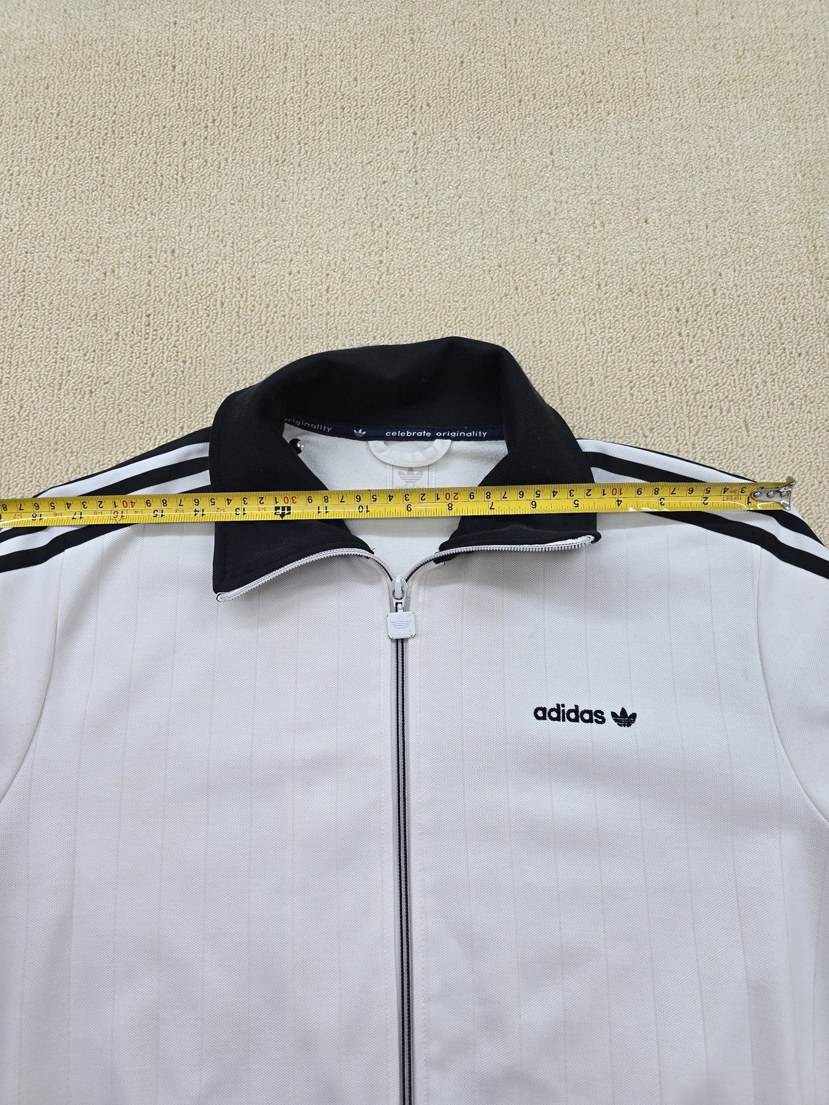 Adidas Men's White/Black Track Jacket Full Zip Long Sleeve Size M