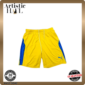 Puma Men's Yellow-Blue Colorblock Athletic Shorts Size M MPN DE-91074