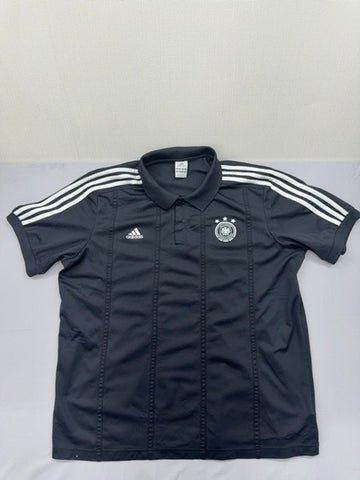 Adidas Germany National Team Black XL Polo Shirt 3-Stripes Soccer