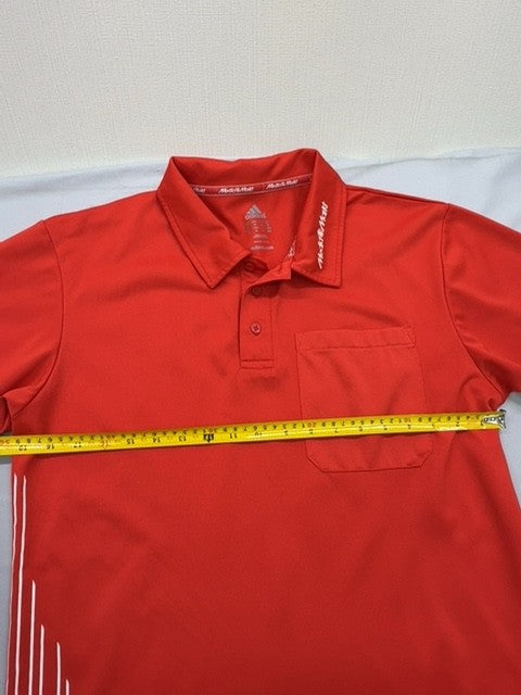 Adidas Men's Red Polo Shirt Size M Short Sleeve 100% Polyester