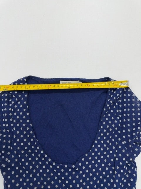 Special Basics Women Navy Blue Polka Dot Fit & Flare Dress Size M Good Cond