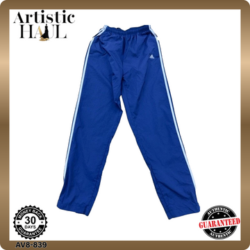 Adidas Men's Navy 3-Stripes Track Pants M Tapered Nyl
