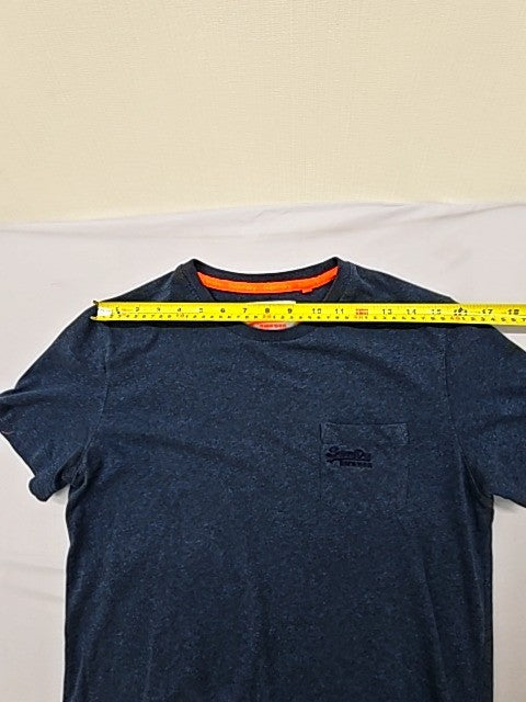 Superdry Men's Navy T-Shirt Size M Vintage Crew Neck Relaxed Fit