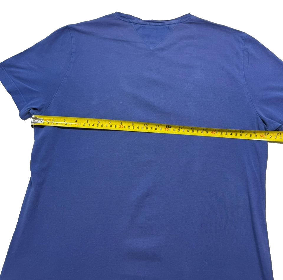 Tommy Hilfiger Men's Blue Organic Cotton T-Shirt Logo Short Sleeve Size L