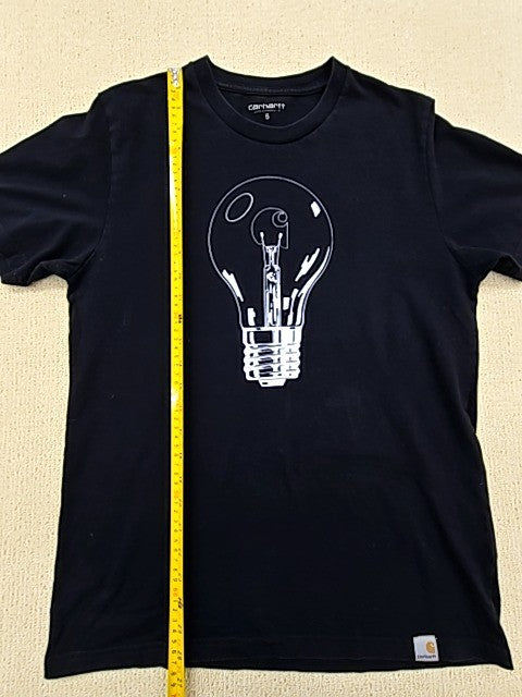 Carhartt Work In Progress Black Light Bulb T-Shirt S Men Relaxed Cotton