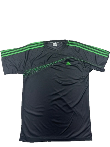 Adidas Men's Black Stripe XXL Short Sleeve Polyester Crewneck T-Shirt