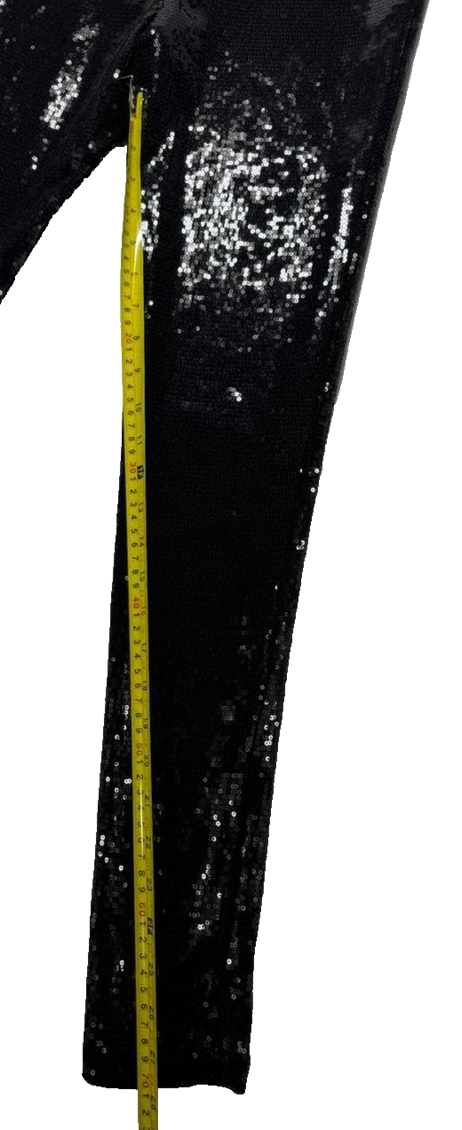 BNWT Giorgio Armani Women's Black Sequin Stretch Leggings Size 44