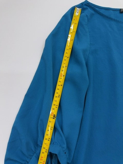Zara Basic Women's Teal Puff Sleeve Blouse Size S