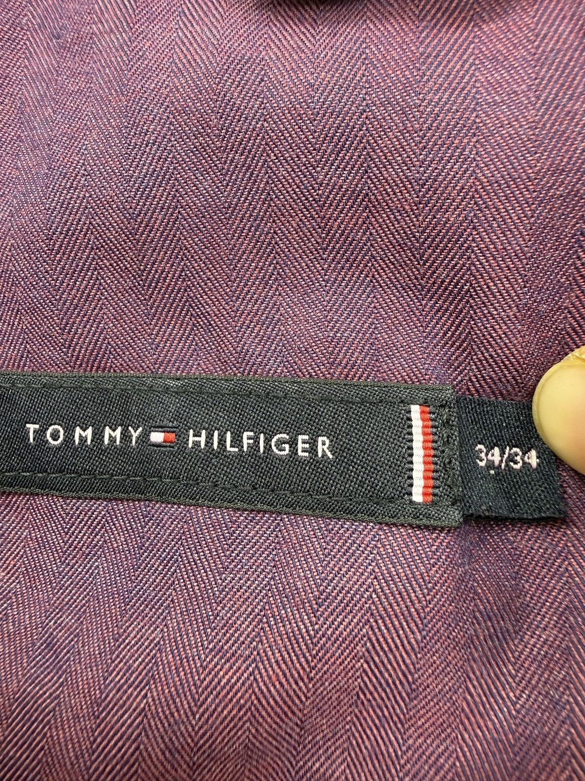 Tommy Hilfiger Men's Medium Red Chino Pants 34x34 Straight Fit Twill