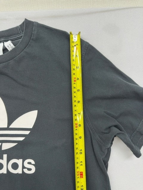 Adidas Men's Grey M Short Sleeve Logo Crewneck T-Shirt Cotton
