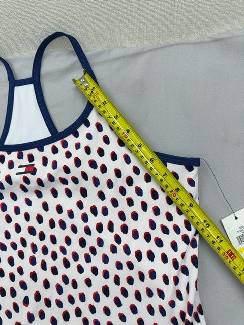 Tommy Hilfiger Women's White Polka Dot Mini Sport Dress M Sleeveless