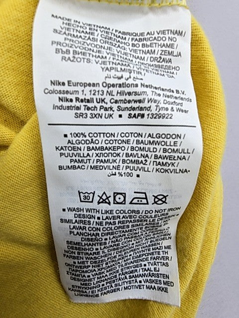 Nike Unisex Yellow The Nike Tee Short Sleeve T-Shirt Cotton Crewneck