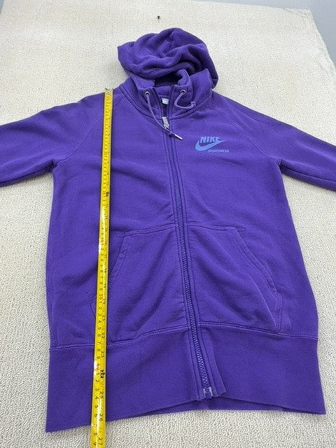 Nike Unisex Purple Full-Zip Hoodie Size L 100% Cotton Sportswear