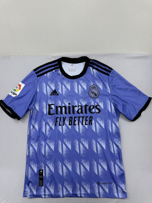 Adidas Men's Blue Jersey – Size S, Zigzag Eco Poly zigzag, Short Sleeve – Ref ACAC5
