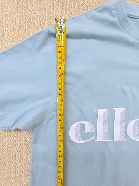 Ellesse Men's XS Light Blue Cotton T-Shirt Crewneck Embroidered Logo