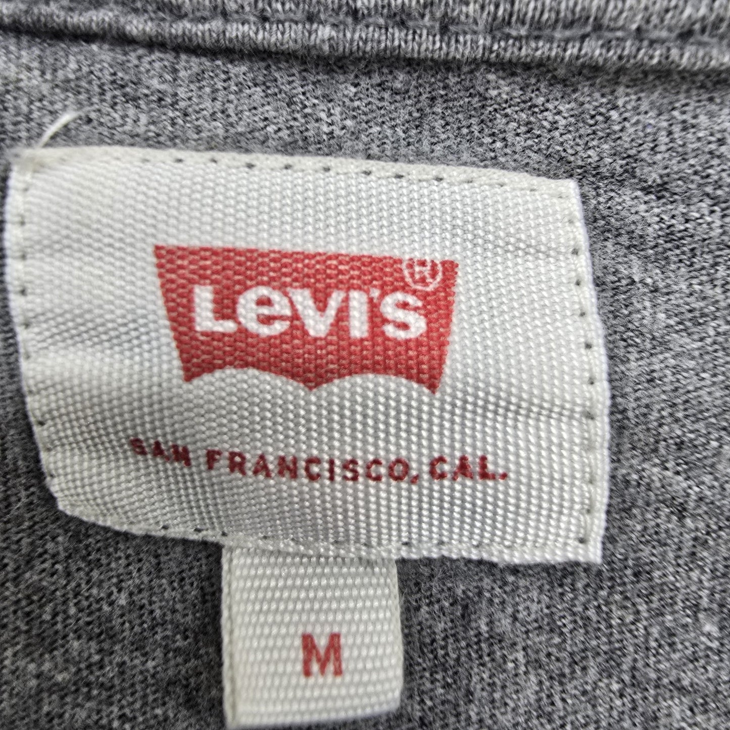 Levi's Men's Charcoal Gray Batwing Logo Short Sleeve Crew Neck T-Shirt M