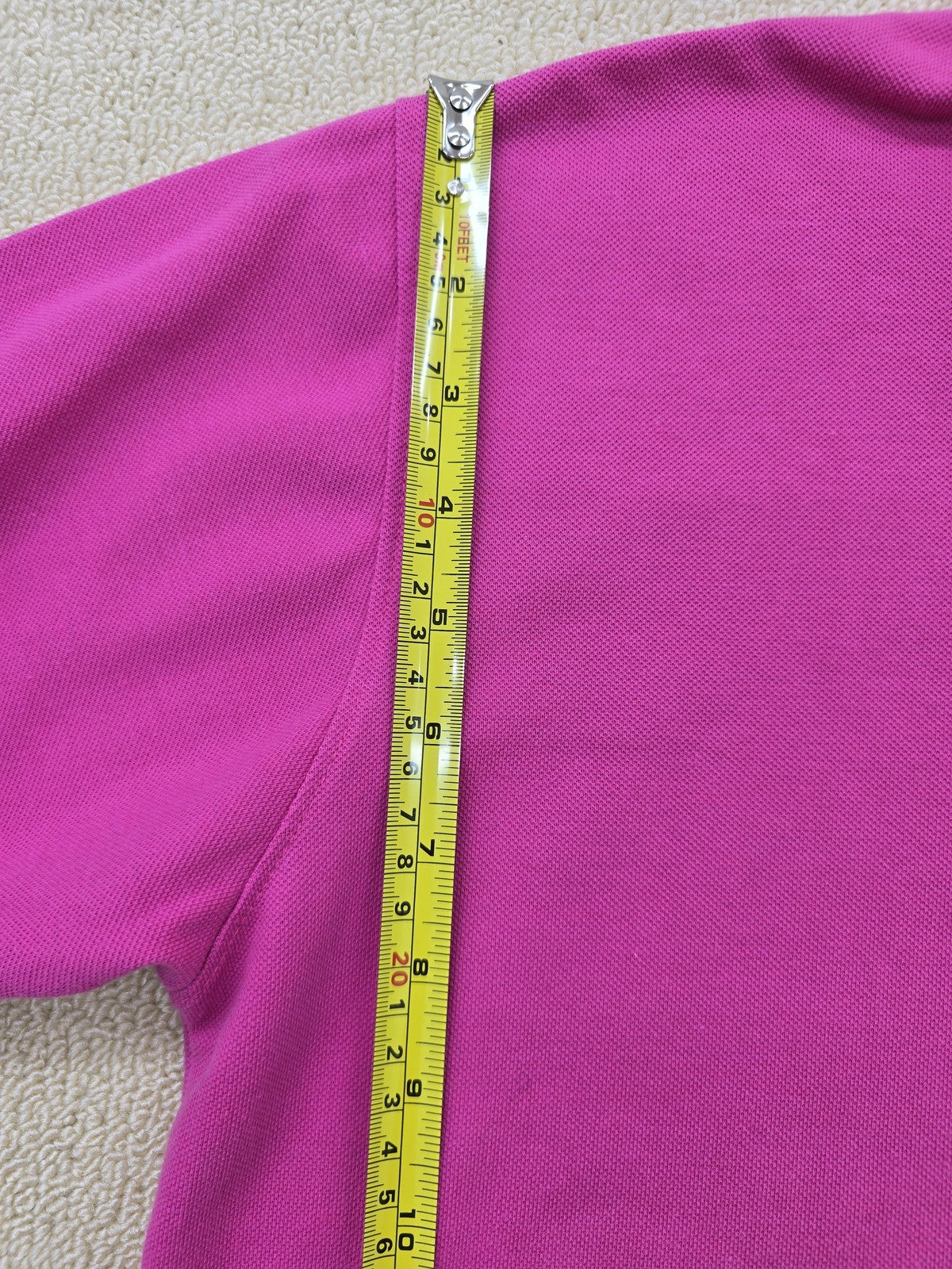 Lacoste Fuchsia Pink Men's L Short Sleeve Cotton Polo France Croc Logo