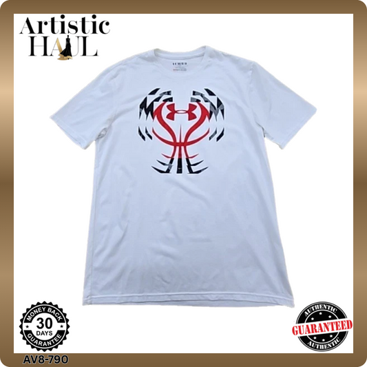 Under Armour Men's White T-Shirt – Size M, HeatGear Loose heatgear loose