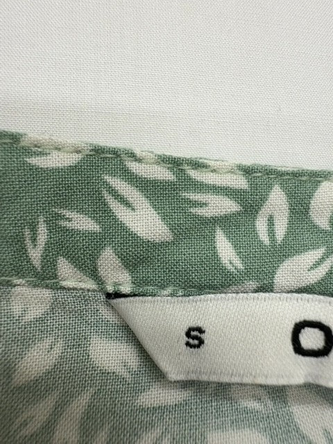 Only Life Green Floral A-Line Midi Dress S Casual Spring