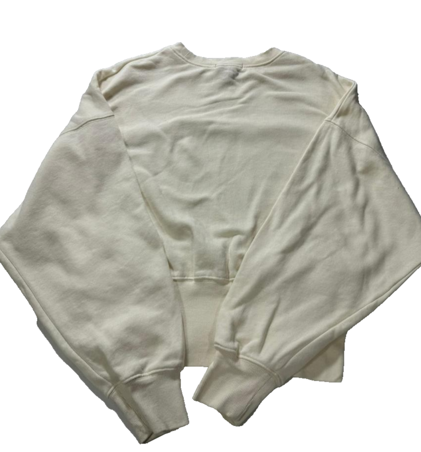 Forever 21 Women Cream Cropped Sweatshirt Size Medium