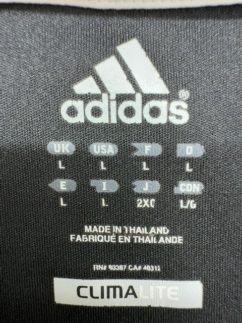 Adidas Men's Striped Climalite V-Neck Jersey L Black White Thailand