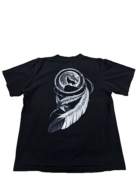 The Roxx Unisex Native American Graphic T-Shirt Black L 100% Cotton