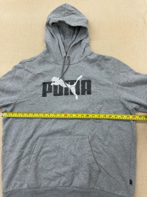 Puma Men's Gray Hooded Pullover Fleece Hoodie XL
