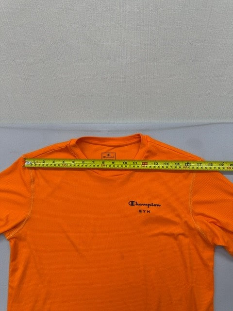 Champion Men's Orange Short Sleeve T-Shirt M 100% Polyester Crewneck