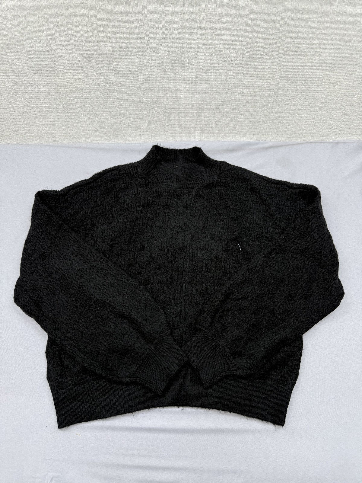 Vila Black Turtleneck Knit Sweater Women XL Long Sleeve Solid