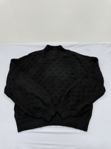 Vila Black Turtleneck Knit Sweater Women XL Long Sleeve Solid