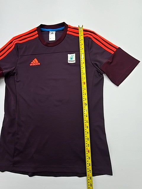 Adidas Women's Maroon Athletic Jersey Crew Neck Short Sleeve M
