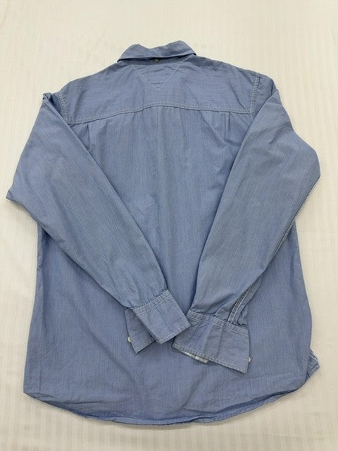 Tommy Hilfiger Men's Blue Cotton Long Sleeve Button-Down Shirt