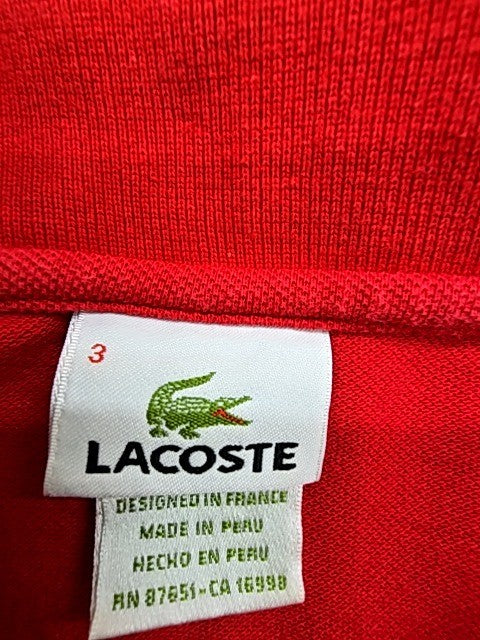 Lacoste Men's Red Cotton Short Sleeve Polo Shirt Regular