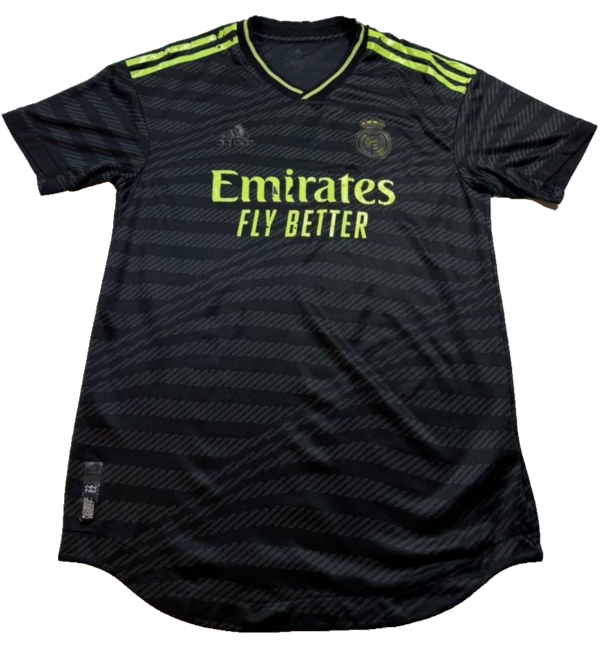 Adidas Real Madrid 2022/23 Third Jersey Black Green Men's Size M