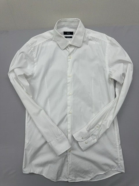 Hugo Boss Men's White Shirt, Slim Fit, Cotton