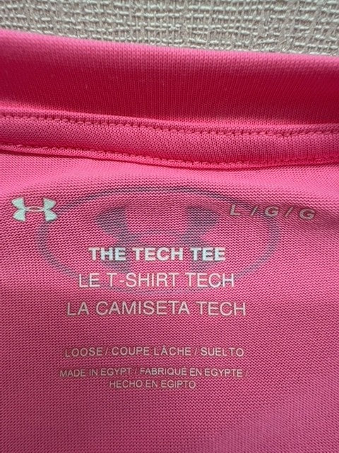 Under Armour UA Tech Tee L Prime Pink Moisture Wicking Men's Short Sleeve