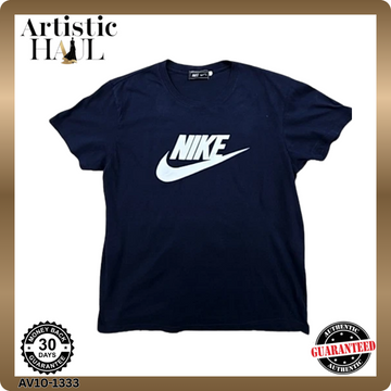 Nike Men's Midnight Navy Cotton T-Shirt w/ White Swoosh USA