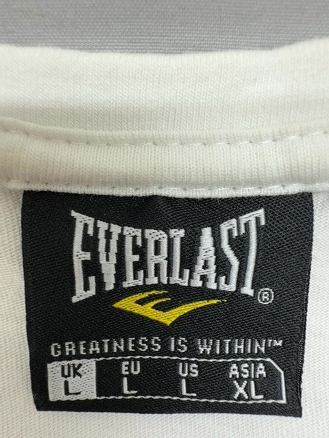 Everlast Men's L White Geometric Short Sleeve T-Shirt 2008 Polyester