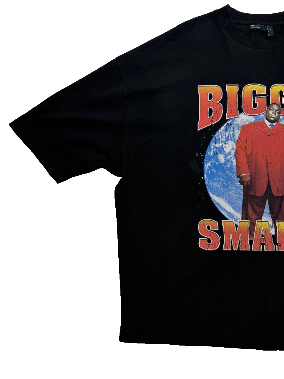 Notorious Big Biggie Planet Graphic Print T-Shirt Short Sleeve Size M Rap Tee