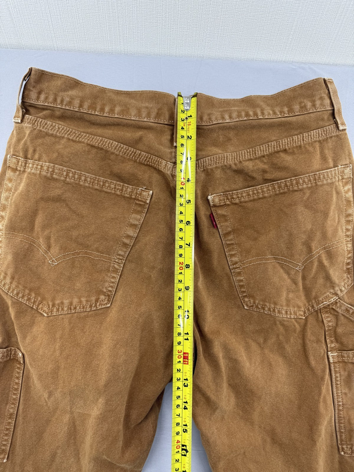 Levi's Men's W32 L32 Brown Carpenter Jeans Button Fly Loose Straight