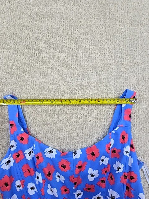 Anne Klein Blue Floral Fit & Flare Mini Dress Size 10